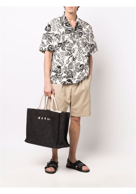 rafia tote bag woman black MARNI | SHMQ0034U1 P3860Z1Q44